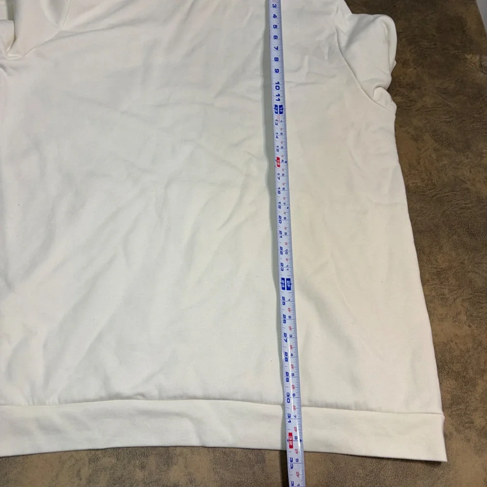 Adidas Hoodie Mens 2XLT Cream White Camo Logo Pullover Sweatshirt Tall 5690